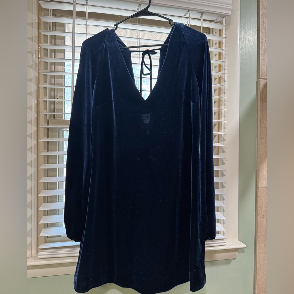 Free People Deep Blue Long Sleeve Dress